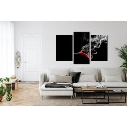 Mehrteiliges Bild Roter Chili Mit Rauch