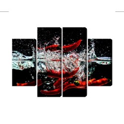 Mehrteiliges Bild Chili Im Wasser