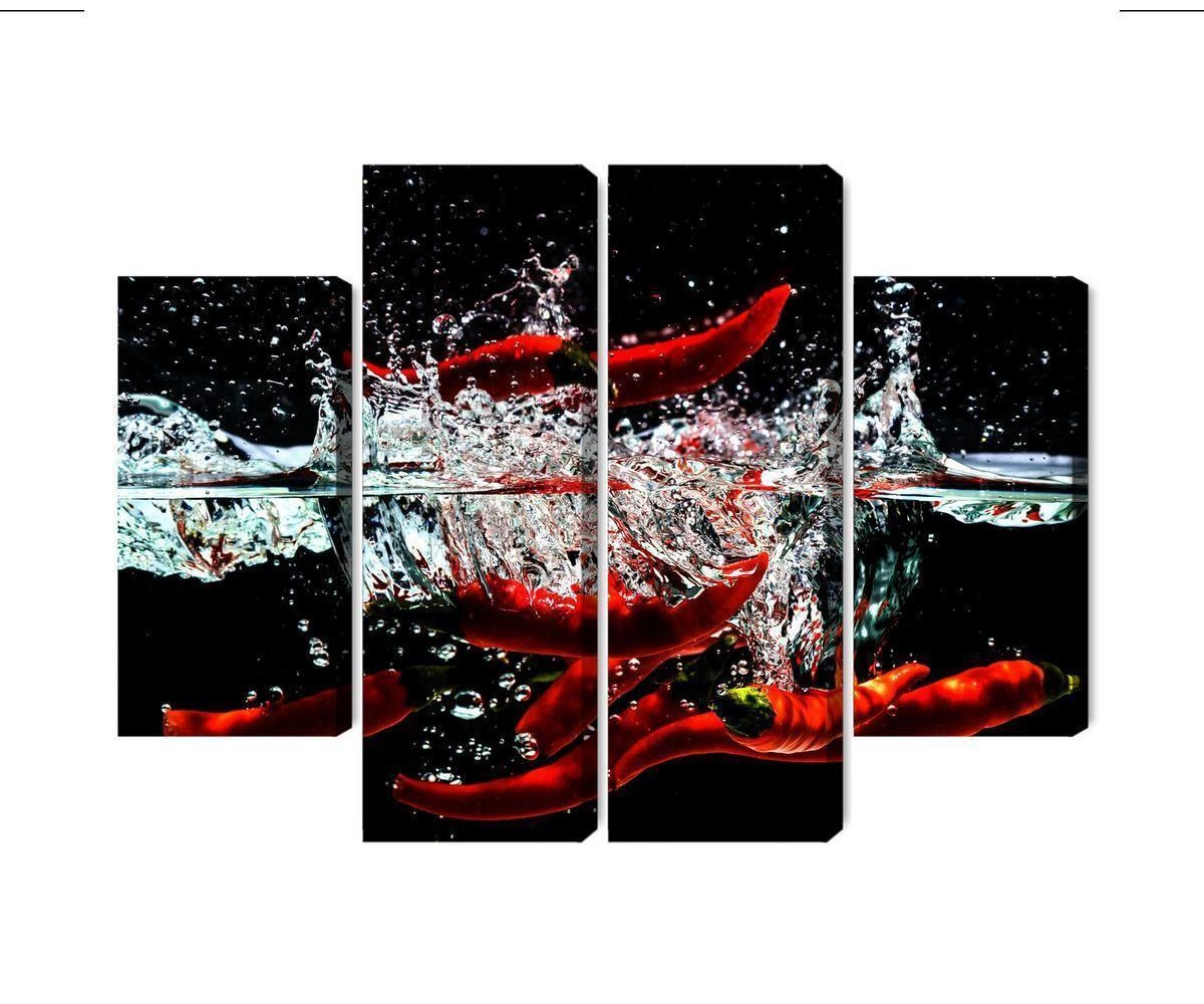 Mehrteiliges Bild Chili Im Wasser