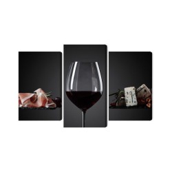 Mehrteiliges Bild Ein Glas Rotwein