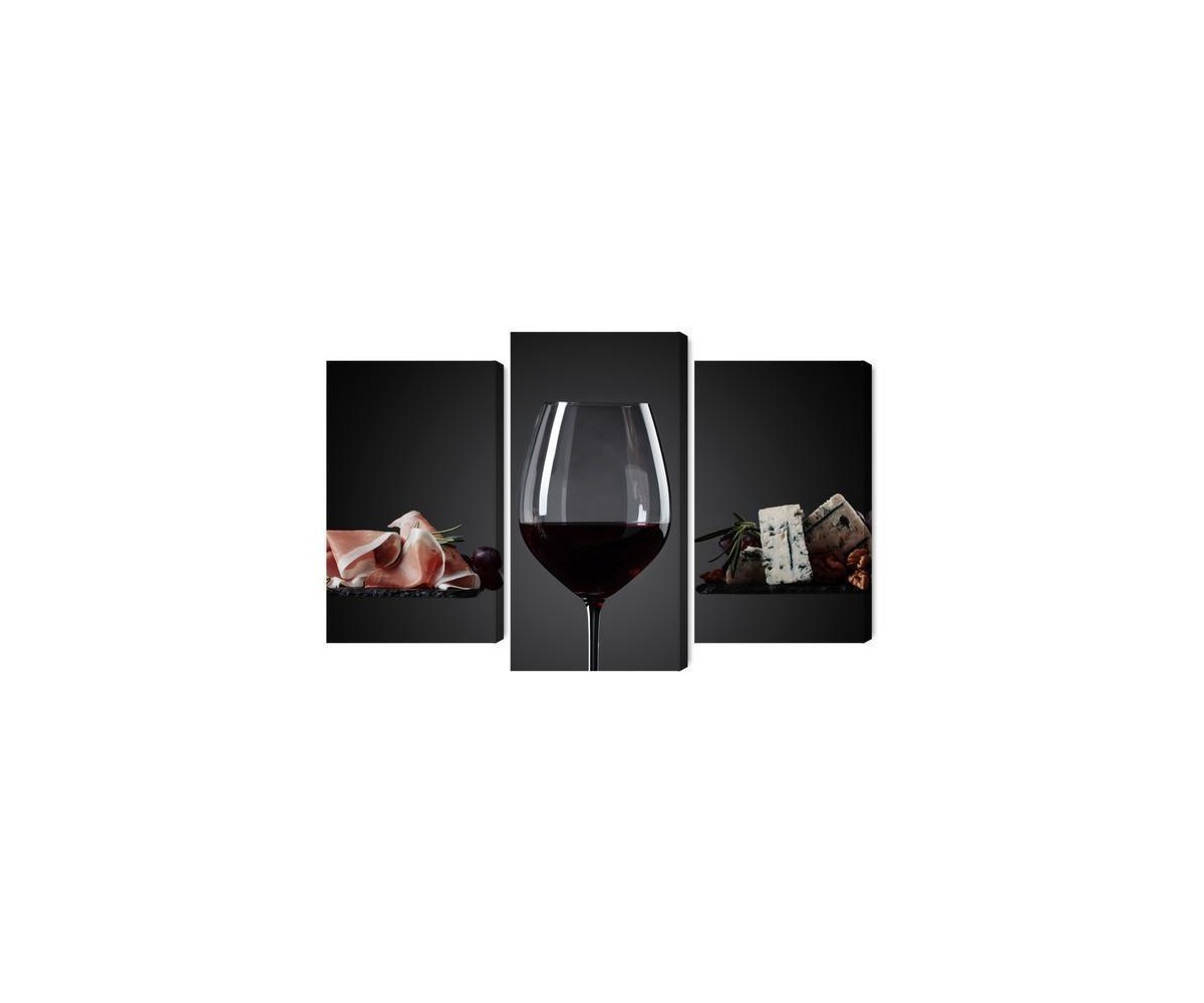 Mehrteiliges Bild Ein Glas Rotwein