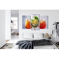 Mehrteiliges Bild Eine Reihe Von Sommercocktails