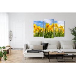 Mehrteiliges Bild Narzissenfeld 3D