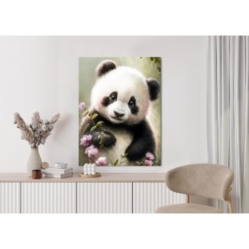 Poster Ein Märchenhafter Panda In Blumen