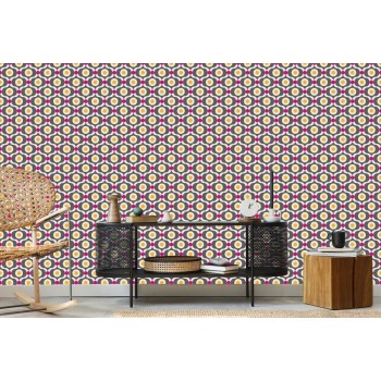 Tapete Bunte Retro-Muster