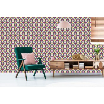Tapete Bunte Retro-Muster
