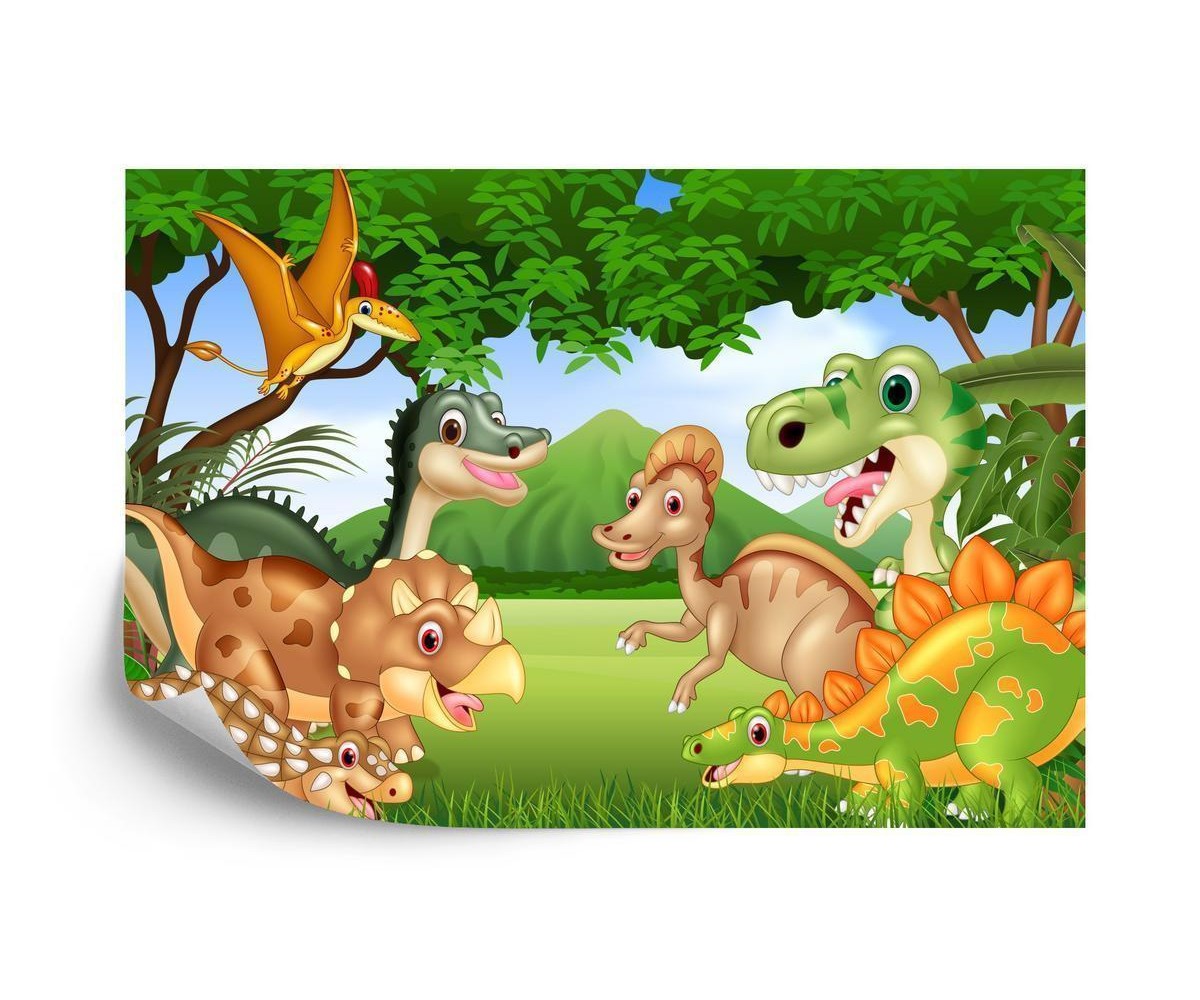 Fototapete Märchenhafte Dinosaurier Im Dschungel