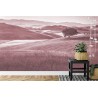Fototapete Rolling Hills Faded Vintage In Rot