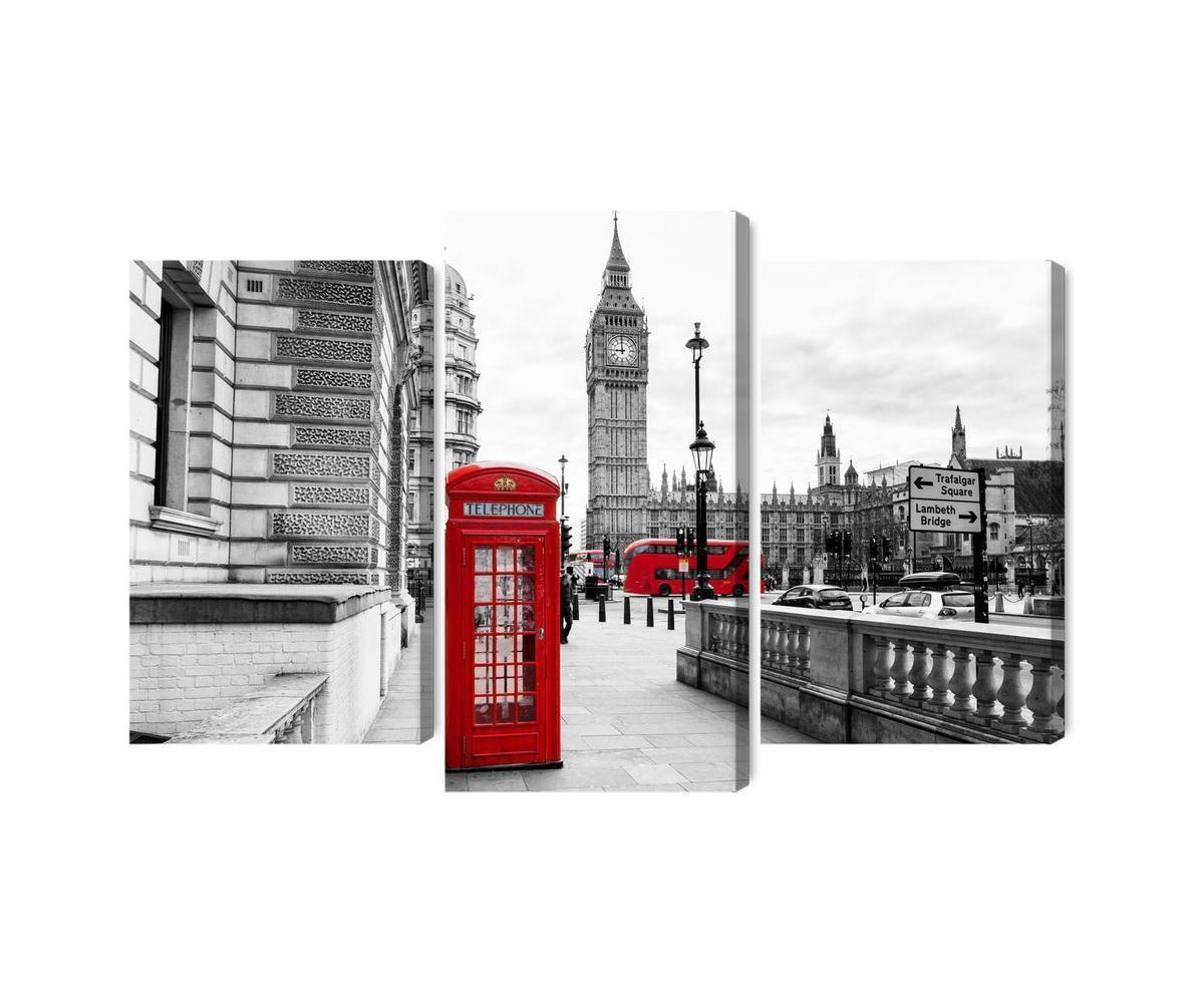Mehrteiliges Bild Londoner Telefonzelle Und Big Ben