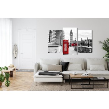 Mehrteiliges Bild Londoner Telefonzelle Und Big Ben