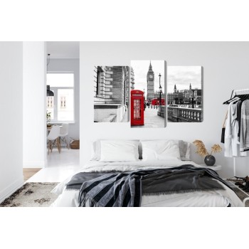 Mehrteiliges Bild Londoner Telefonzelle Und Big Ben