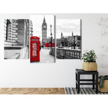 Mehrteiliges Bild Londoner Telefonzelle Und Big Ben