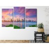 Mehrteiliges Bild Panorama Von Miami Während Des Sonnenuntergangs
