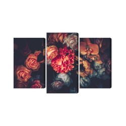 Mehrteiliges Bild Bunte Blumen Für Vintage-Stil