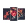 Mehrteiliges Bild Bunte Blumen Für Vintage-Stil