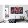 Mehrteiliges Bild Bunte Blumen Für Vintage-Stil