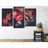 Mehrteiliges Bild Bunte Blumen Für Vintage-Stil