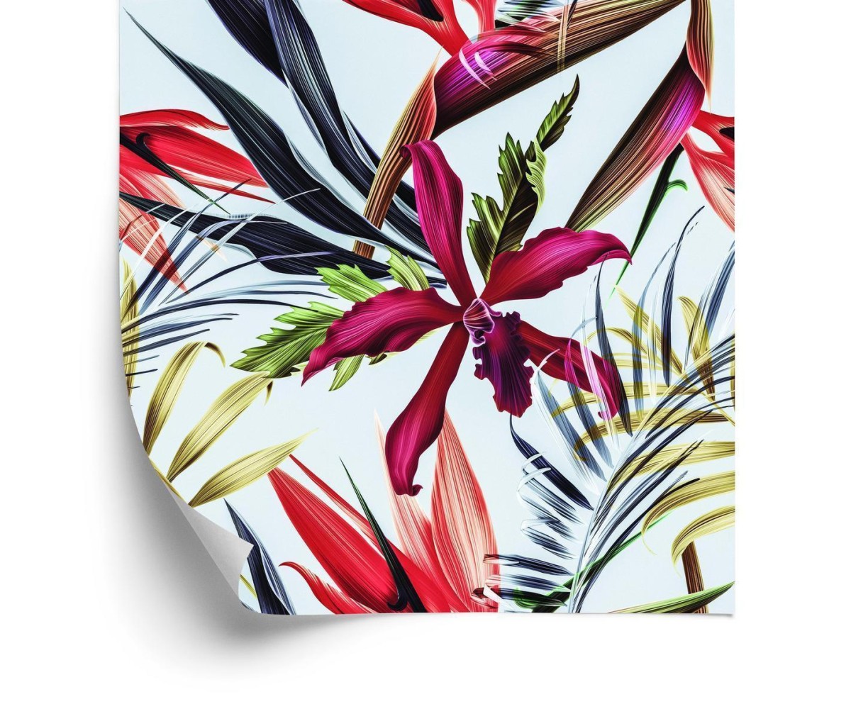 Tapete Tropische Blumen Und Blätter