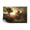 Fototapete Dinosaurier Bei Sonnenuntergang