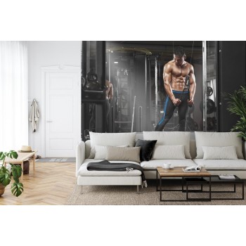 Fototapete Muskulöser Mann Während