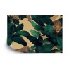 Fototapete Seamless Tropical Pattern With Exotic Trees  Leopards  And Palm Leaves. Abstract Jungle Pattern With Leopards