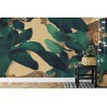 Fototapete Seamless Tropical Pattern With Exotic Trees  Leopards  And Palm Leaves. Abstract Jungle Pattern With Leopards