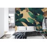 Fototapete Seamless Tropical Pattern With Exotic Trees  Leopards  And Palm Leaves. Abstract Jungle Pattern With Leopards