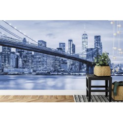Fototapete Brooklyn Bridge Nyc In Blau