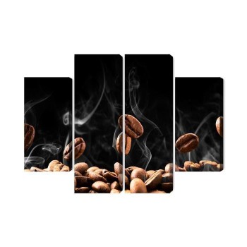 Mehrteiliges Bild Heiße Kaffeebohnen
