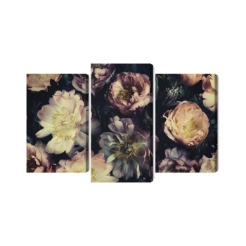 Mehrteiliges Bild Ein Bunter Blumenstrauß Im Vintage-Stil