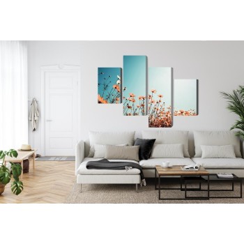 Mehrteiliges Bild Feldblumen In Der Sonne