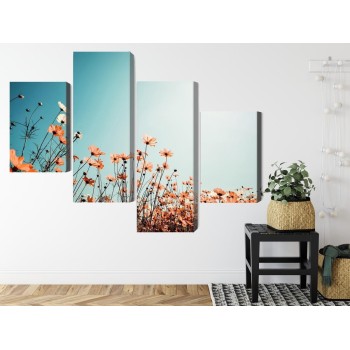 Mehrteiliges Bild Feldblumen In Der Sonne