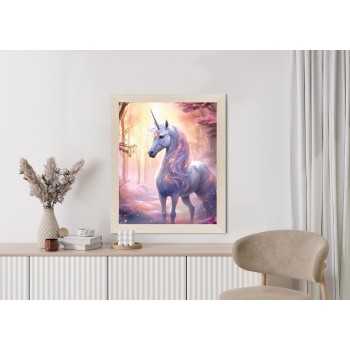 Poster Leuchtendes Einhorn Im Wald
