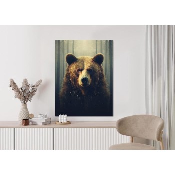 Poster Ein Riesiger Bär In Einem Nebligen Wald