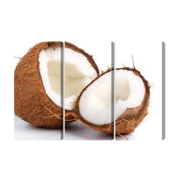 Mehrteiliges Bild Kokosnusshälften