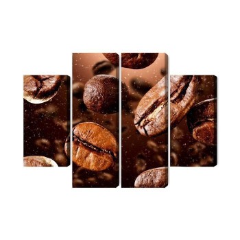 Mehrteiliges Bild Braune Kaffeebohnen