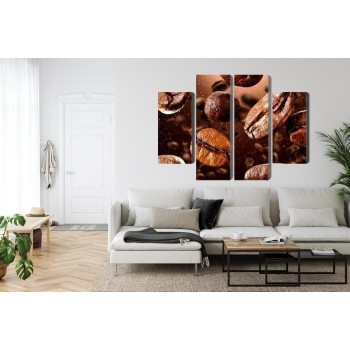 Mehrteiliges Bild Braune Kaffeebohnen