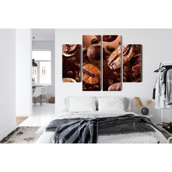 Mehrteiliges Bild Braune Kaffeebohnen