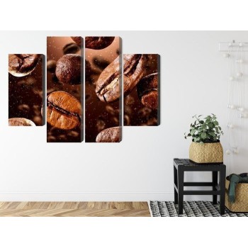 Mehrteiliges Bild Braune Kaffeebohnen