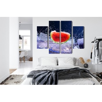 Mehrteiliges Bild Wassermelone Auf Eis