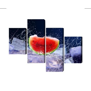 Mehrteiliges Bild Wassermelone Auf Eis