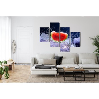 Mehrteiliges Bild Wassermelone Auf Eis