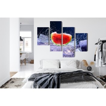 Mehrteiliges Bild Wassermelone Auf Eis