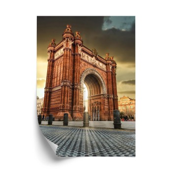 Poster Berühmtes Gebäude Arc De Triomphe In Barcelona