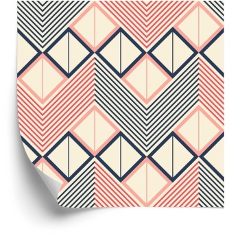 Tapete Geometrische Muster Im Retro-Stil