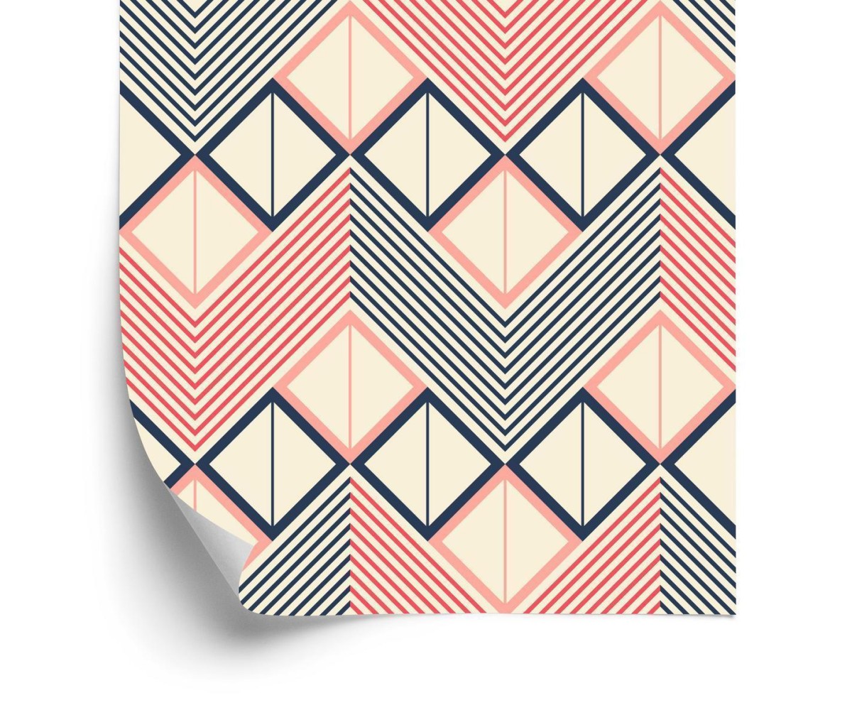 Tapete Geometrische Muster Im Retro-Stil