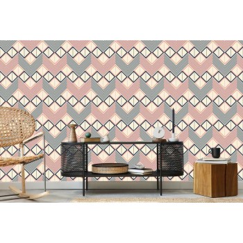 Tapete Geometrische Muster Im Retro-Stil