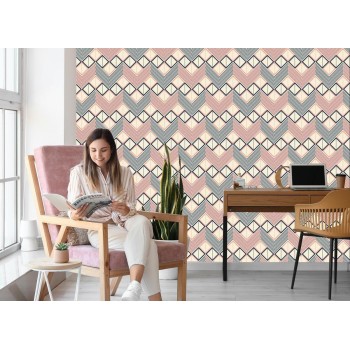 Tapete Geometrische Muster Im Retro-Stil