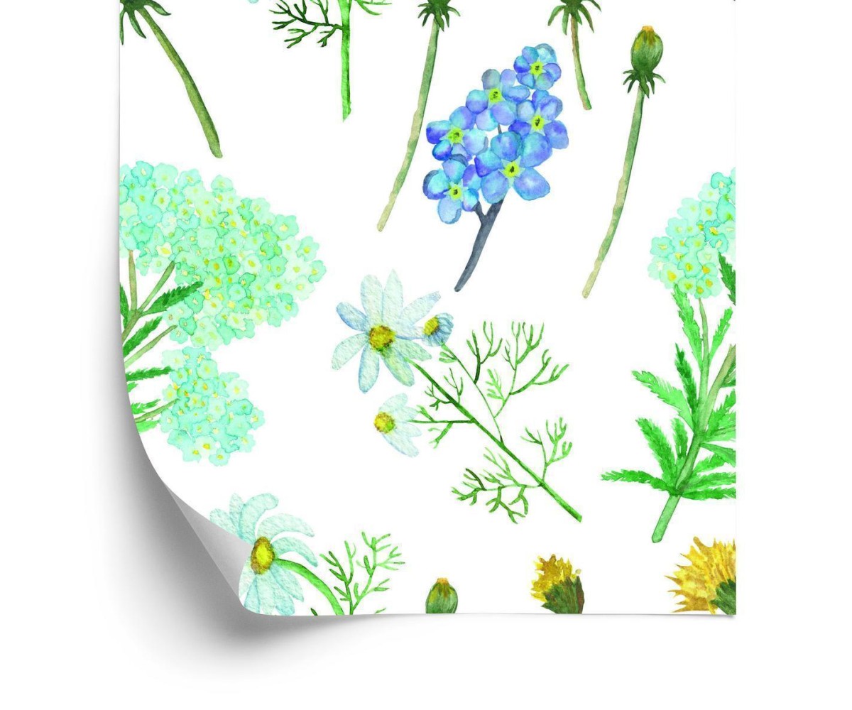 Tapete Blumen Und Kräuter