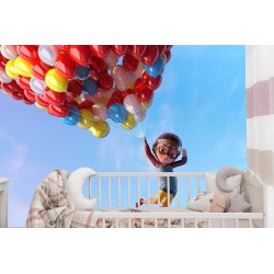 Fototapete Junge Mit Luftballons Im Flug